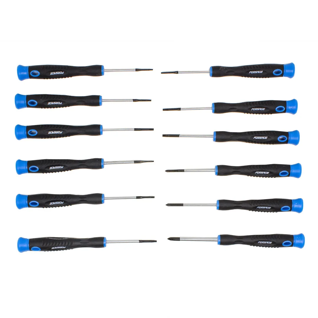 Набор отверток ювелирных с пинцетами 14пр.(SL: 1.5, 2.0, 2.5 PH: 00, 0 ,1 TORX: T5, T6, T7, T8, T9, T10), в пластиковом держателе — фото 4