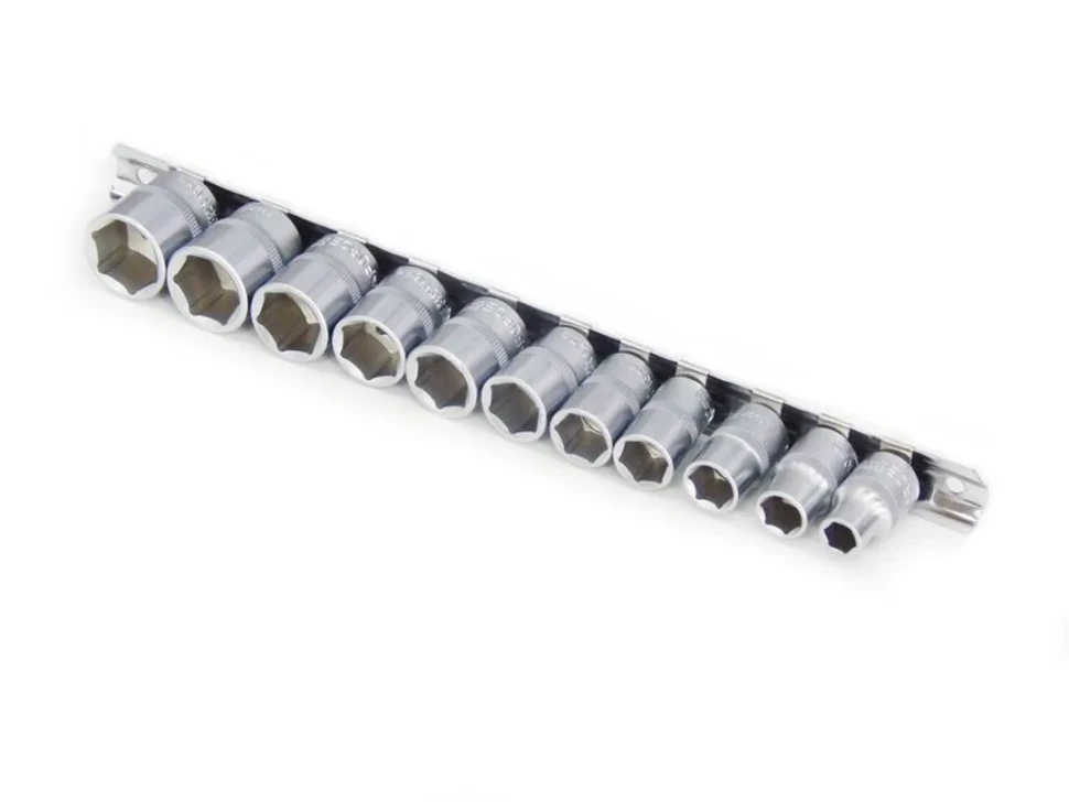 Набор головк 11пр., 3/8''6-гр., (8, 10 -19мм)на планке