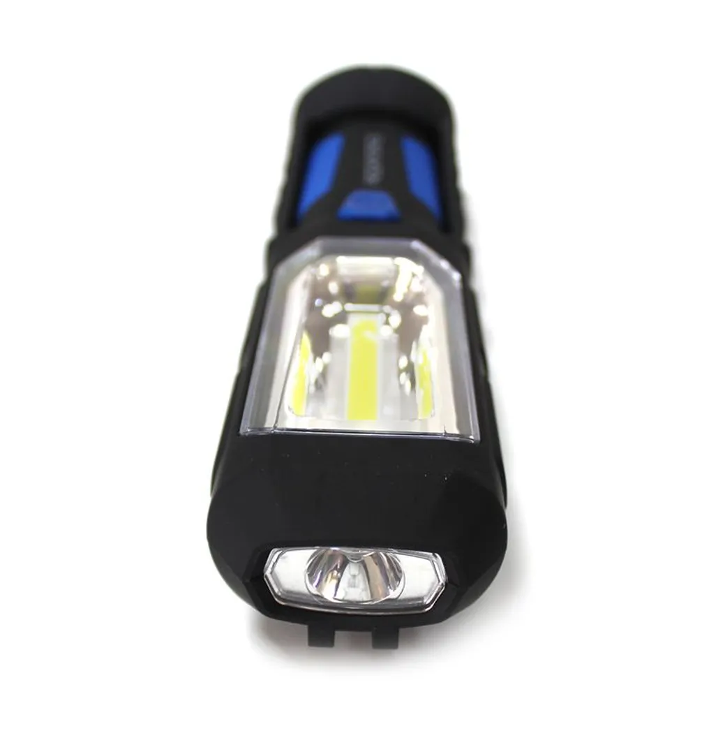 Лампа светодиодная аккумуляторная(4W COB+1W,2 магнита,крючок,180гр.,250Lm,1200mAh,USB провод,время раб.5ч,время заряд.3ч) — фото 3