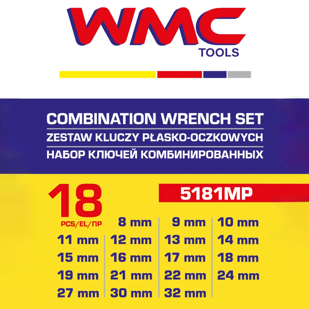 Набор ключей комбинированных 18пр. (8-19, 21, 22, 24, 27, 30, 32мм),в пластиковом держателе — фото 5
