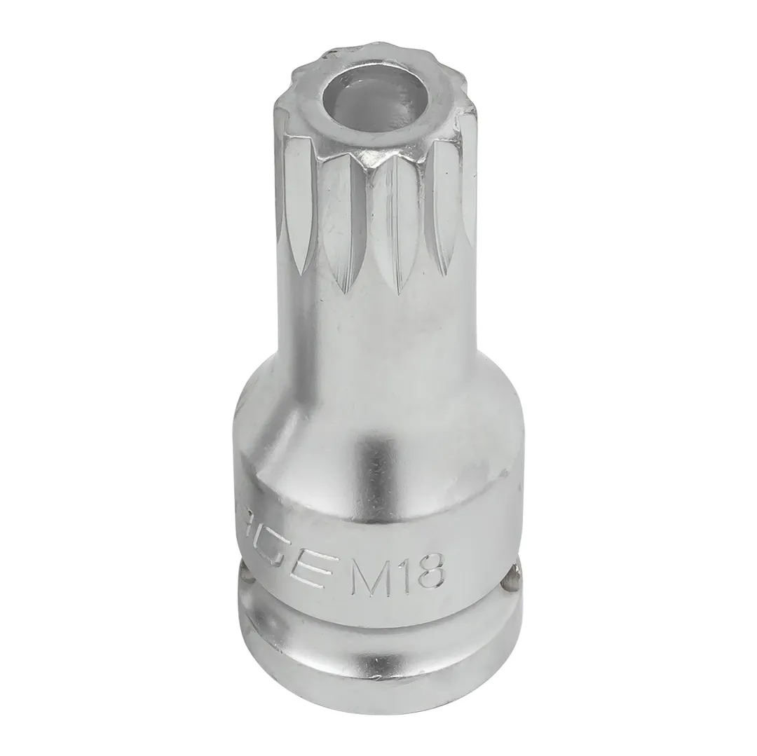 Головка-бита SPLINE с отверстием M18 (L-60мм)1/2'' — фото 2