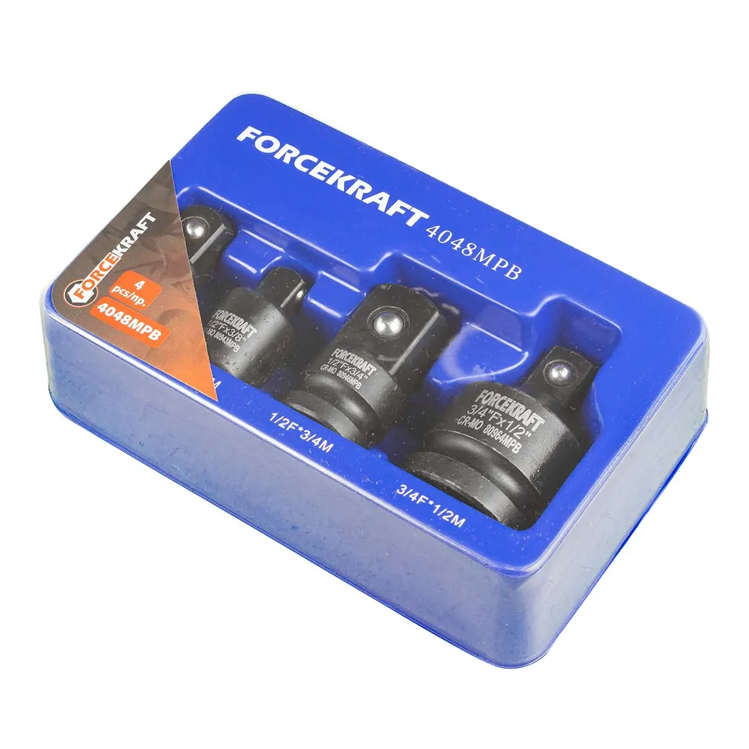 Набор адаптеров ударных 4пр(3/8''(F)x1/2''(M),1/2''(F)x3/8''(M),1/2''(F)x3/4''(M),3/4''(F)x1/2''(M)),в ложементе — фото 2