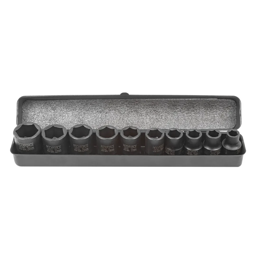Набор головок ударных 10пр.1/2''(6-гран)(10,12,13,14,16,17,19,21,22,24,мм), в металл. кейсе — фото 2