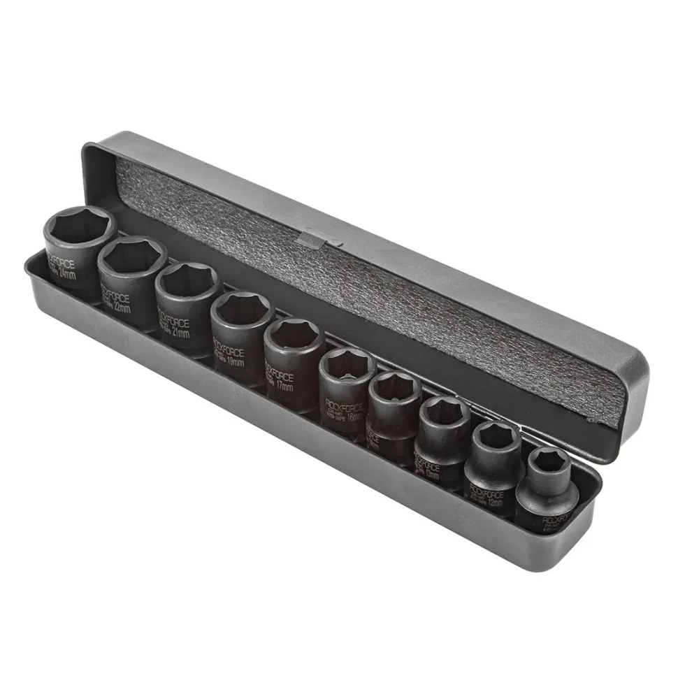 Набор головок ударных 10пр.1/2''(6-гран)(10,12,13,14,16,17,19,21,22,24,мм), в металл. кейсе — фото 3