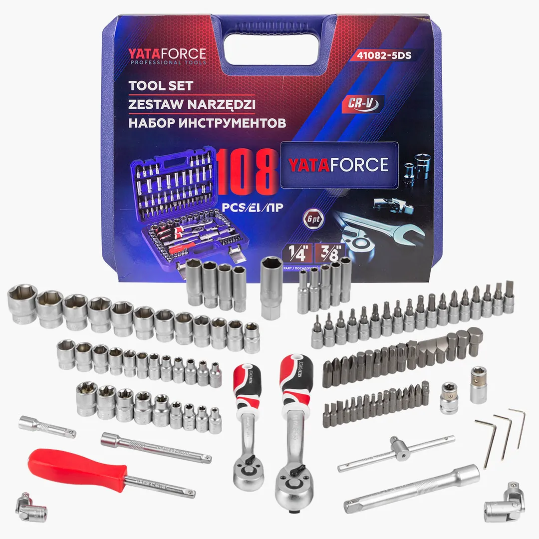 Набор инструментов 108 пр. 1/4''3/8''(6гр.)(4-22мм)