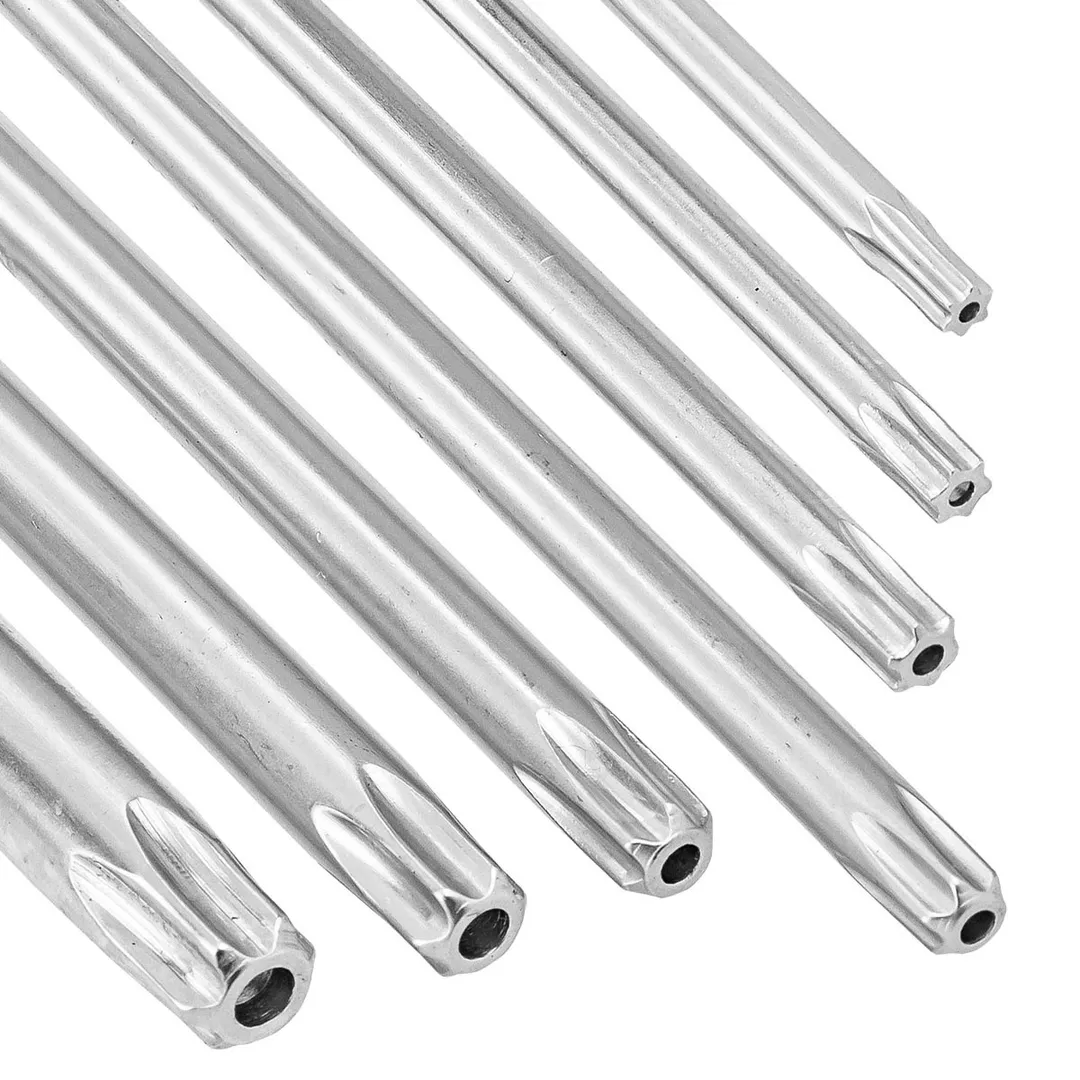 Набор ключей TORX Г-образных длинных с отверстием 7пр.(Т10Н,Т15Н,Т20Н,Т25Н,Т27Н,Т30Н,Т40Н) в пластиковом держателе — фото 3