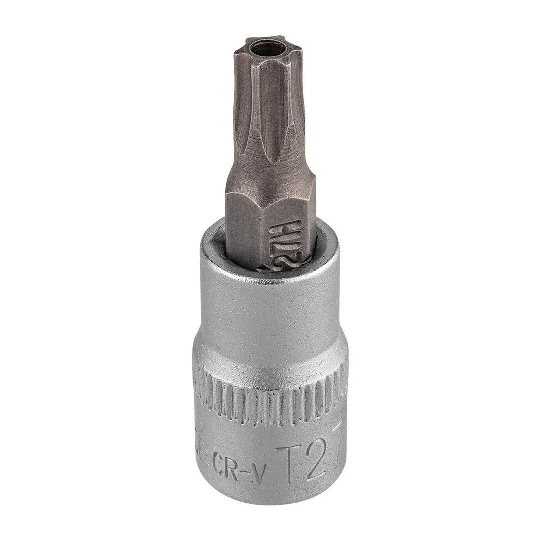 Головка-бита TORX 1/4'', T27H c отверстием